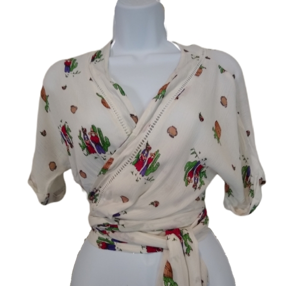 LF Tops - LF Three Days Wrap Top Cactus Print S